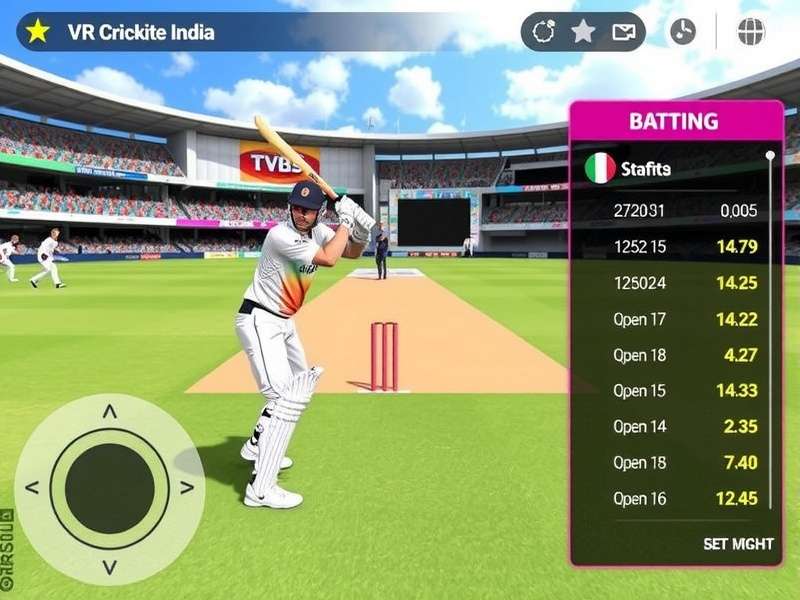 VR Cricket Supreme India batting interface